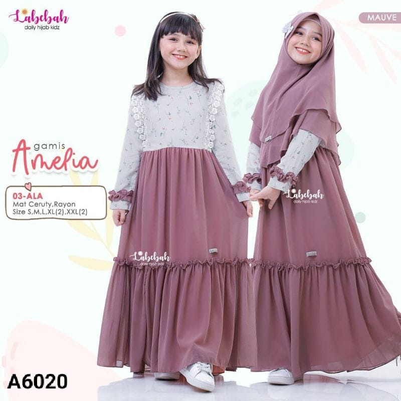 LABEBAH GAMIS ANAK AMELIA A6020 UMUR 2-3 THN