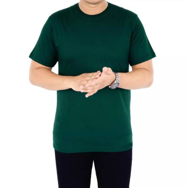 Kaos O-Neck Pendek Pria Hijau Botol