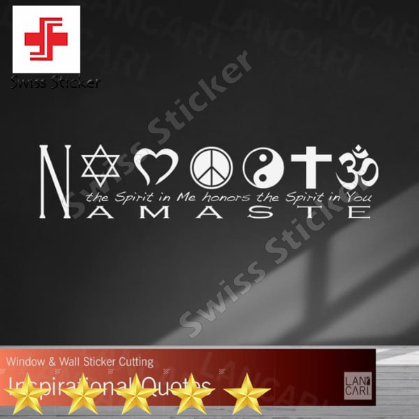 

Promo Wall Sticker NAMASTE Icon Stiker Cutting Window Om Yoga Faith Ikon - Hitam Doff Keren