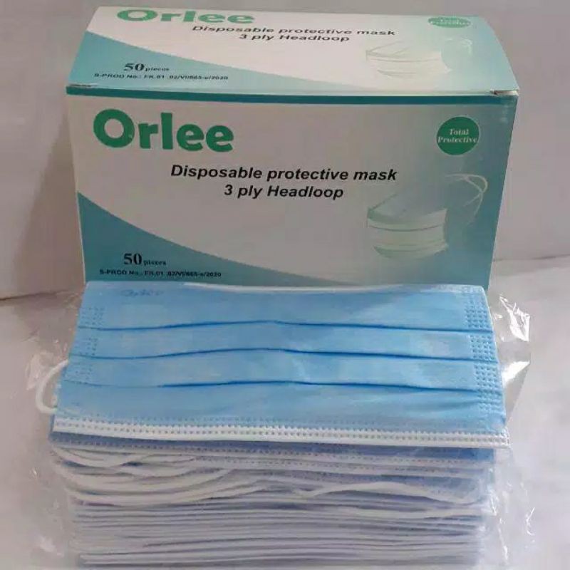 Masker Medis Face Mask Orlee earloop masker orlee hijab Masker 3 ply MASKER 3PLY EARLOOP Hijab murah