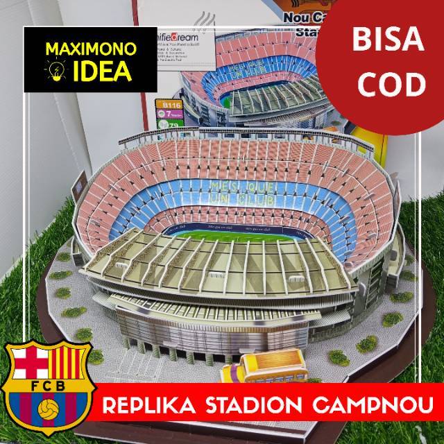 Barcelona Barca Replika 3d Puzzle Barcelona Stadium Stadion Barcelona Barca Shopee Indonesia