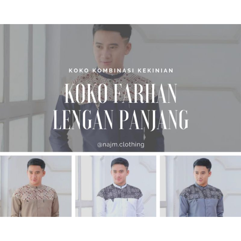 Kemeja Koko pria Dewasa | Kemko Farhan | Busana Muslim Pria