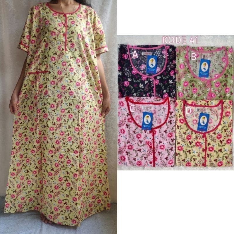 Daster Panjang Longpen/Longdress Katun Jepang Motif Bunga Pretty Girl
