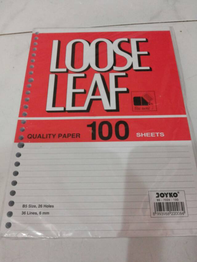 

Isi Kertas File Besar Joyko B5 100 / Refill Loose Leaf