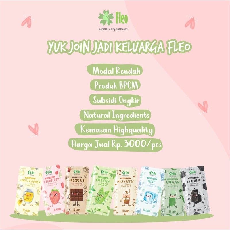 [READY] FLEO MASKER WAJAH 10gr ORGANIK / FLEO MASK OFF WASH BPOM