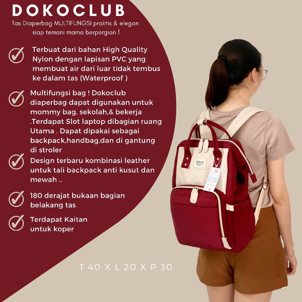 7.7 BIG SALE !! DIAPERBAG / TAS DIAPER D0OKOCLUB / TAS PERLENGKAPAB BAYI  (LUXE SERIES)