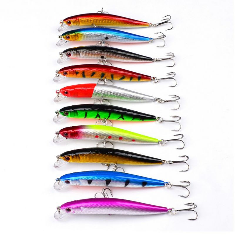 umpan pancing minnow merk proberos 10cm 8.4gram impor lure bait fishing set Cirebon