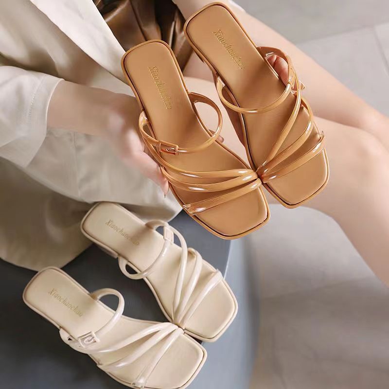 Sandal Selop Wedges Bening Kaca Wanita Tali Kecil Andin 0212 Balance