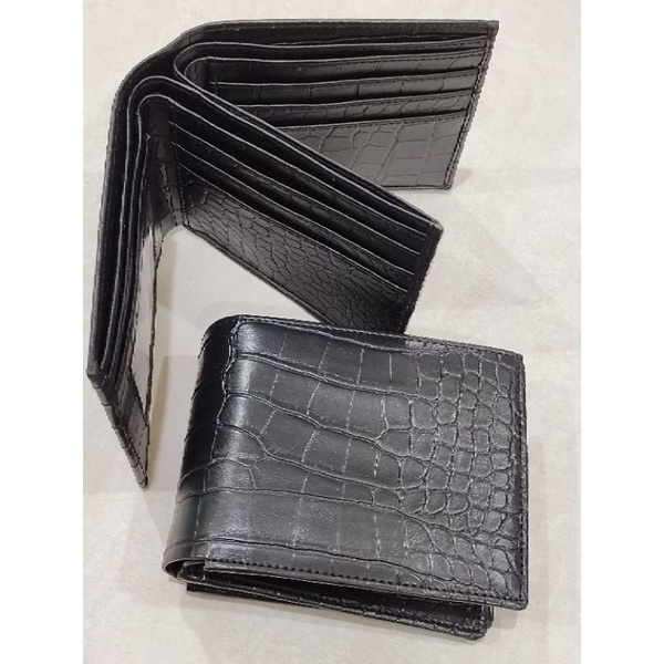 3D dompet 3 slot uang motif croco