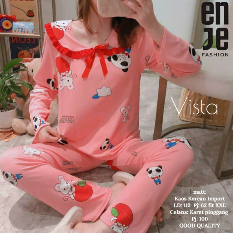 BAJU TIDUR WANITA DEWASA REMAJA / BAJU TIDUR KAOS/ BAJU TIDUR LENGAN PANJANG CELANA PANJANG MURAH