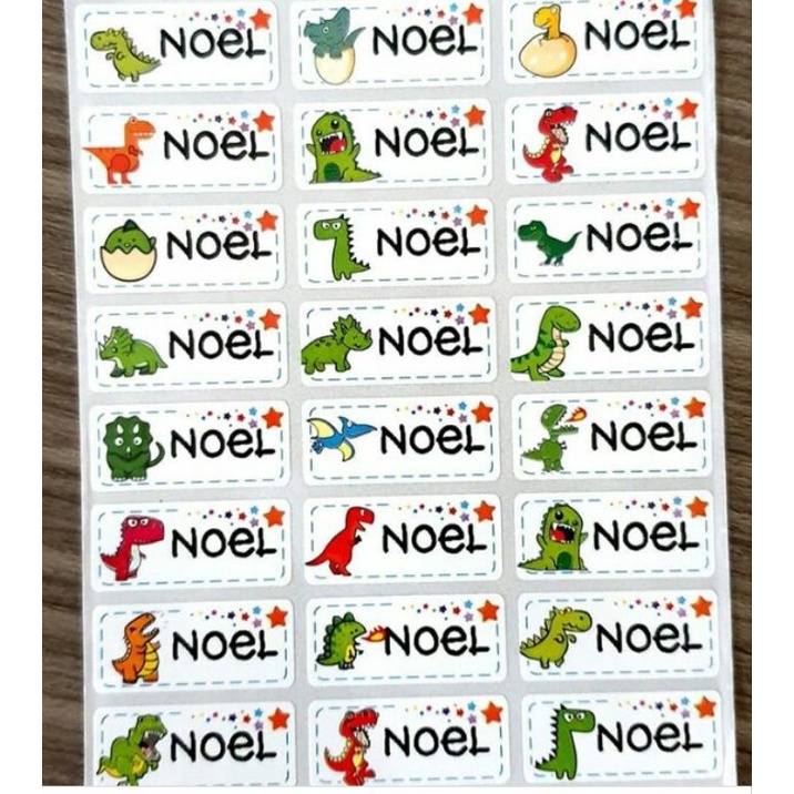 

Label Nama Import Waterproof "DINO" Uk.M 72pcs