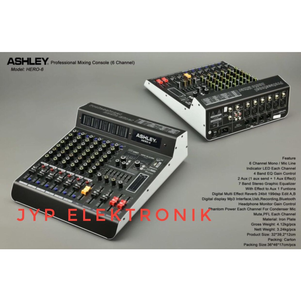 MIXER AUDIO ASHLEY HERO 6 / ASHLEY HERO6 ORIGINAL 6 CHANNEL