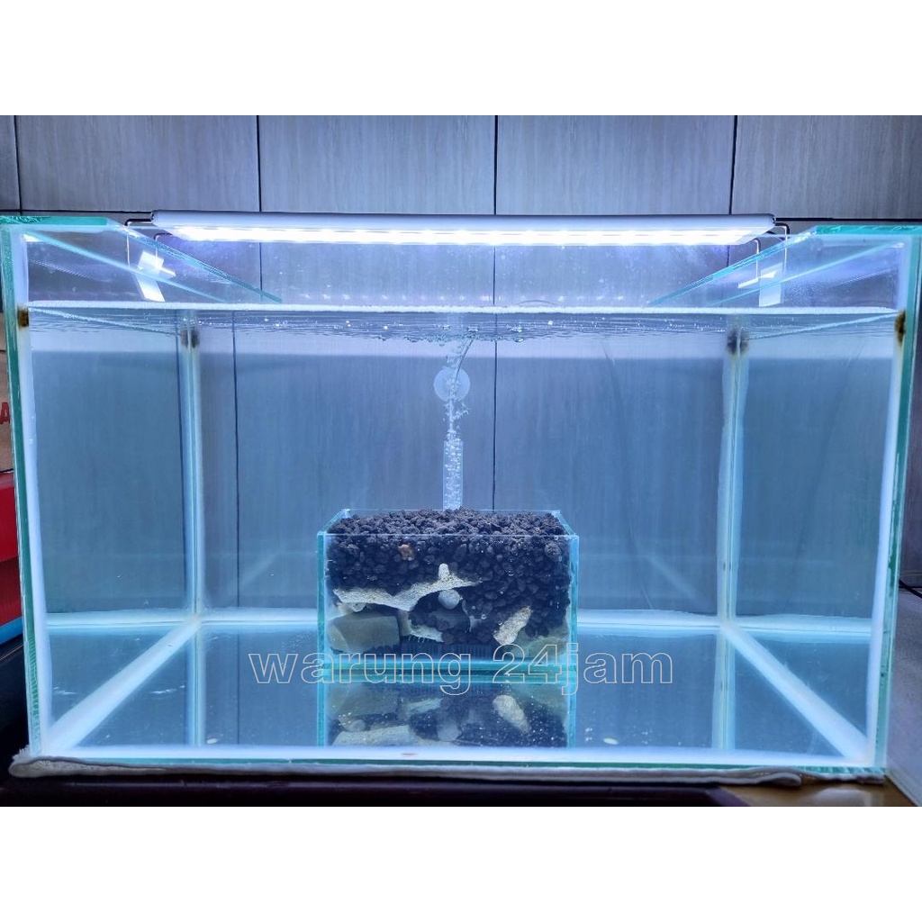 Aquarium akuarium Ukuran 30cm x 50cm x30cm under gravel komplit murah