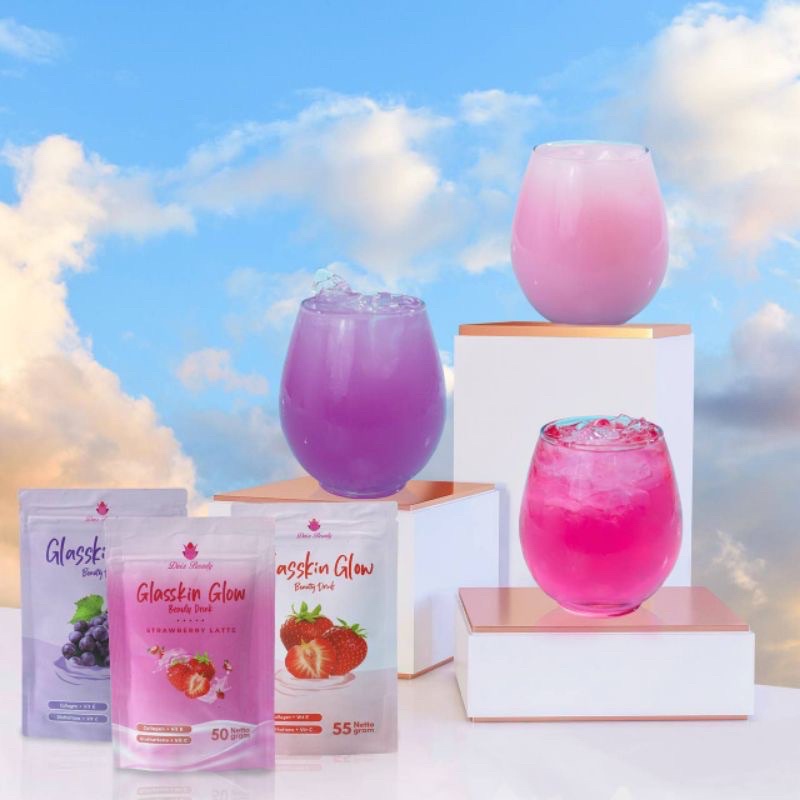 GLASSKIN GLOW DRINK COLLAGEN PEMUTIH BADAN/COLLAGEN DRINK BY DINZ BEAUTY