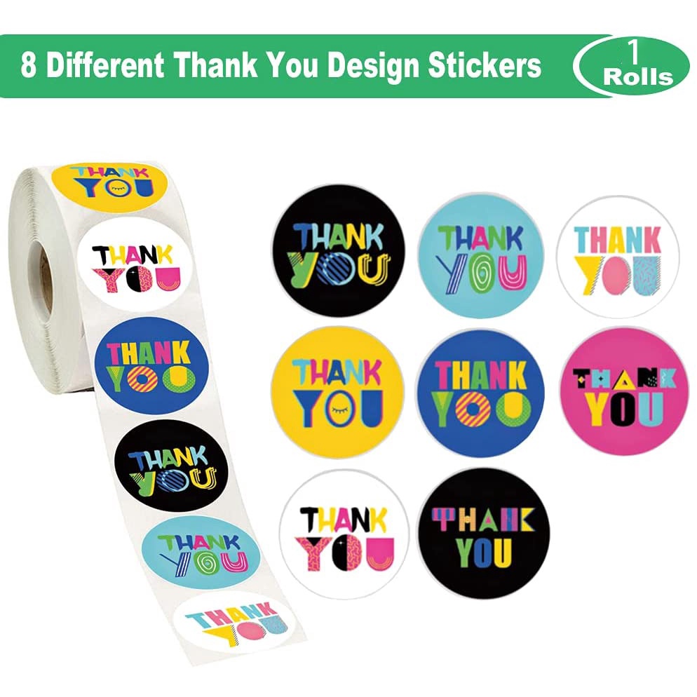 

Label Sticker Thank You Stiker Bundar Terima Kasih 8 design berbeda diameter 3,8 cm / 1,5 inch