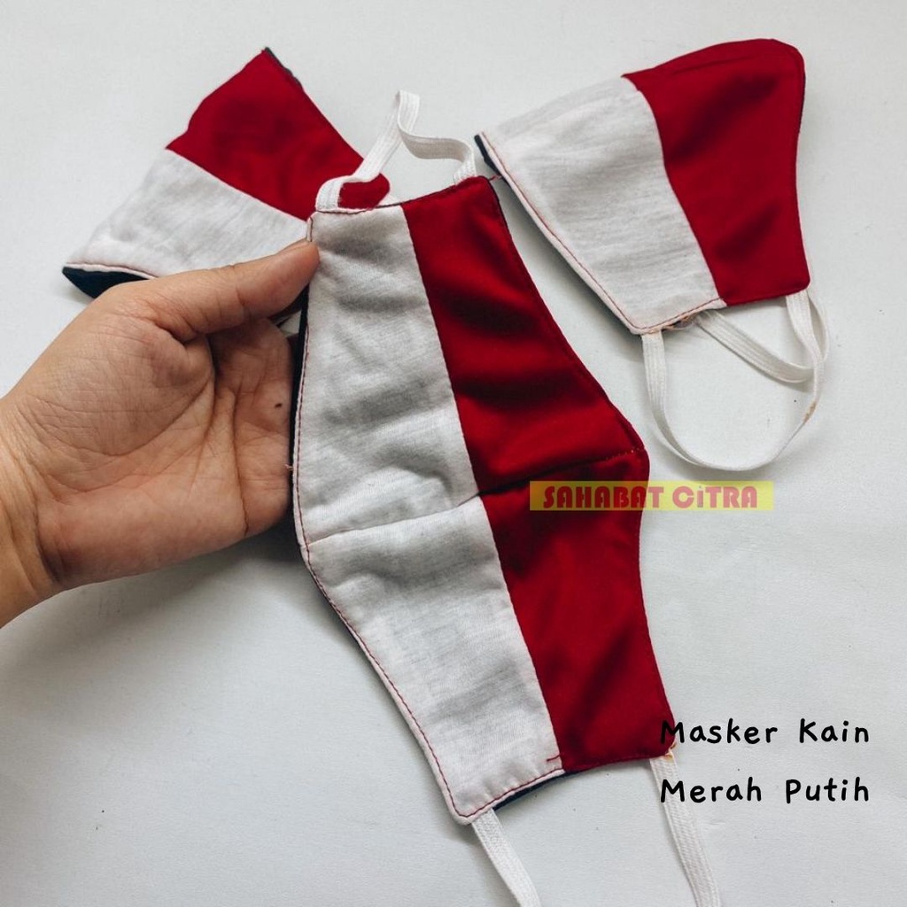 MASKER KAIN MERAH PUTIH PCS