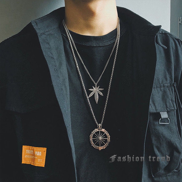 Kalung pria hip hop trendi pria Apollo BF disco liontin kepribadian tren fashion hip hop gaya sweter