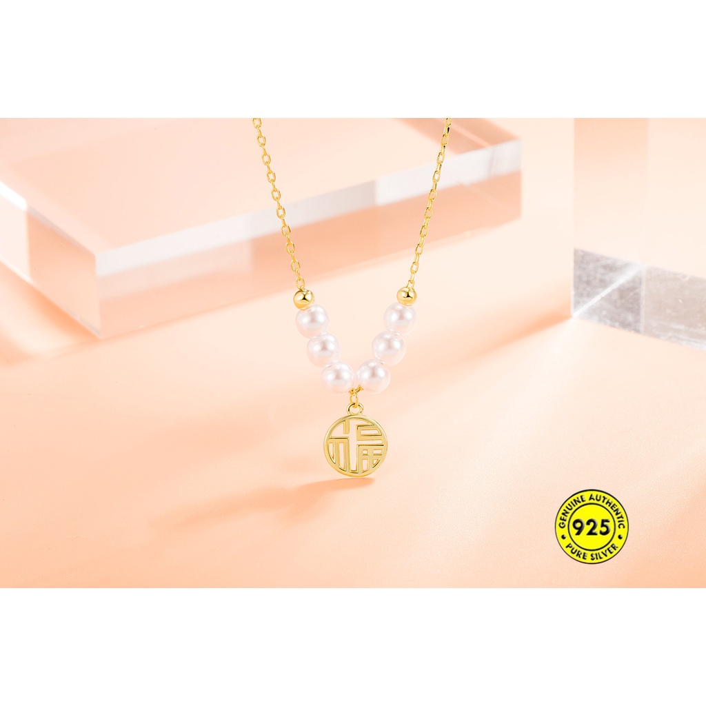 Kalung Rantai Dengan Liontin Kartu Ucapan 18K Untuk Wanita