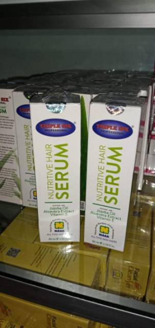 Nutrieve Hair Serum Triple Six Lidah Buaya Serum Penghitam Rambut Penumbuh Cegah Uban Rambut Rontok