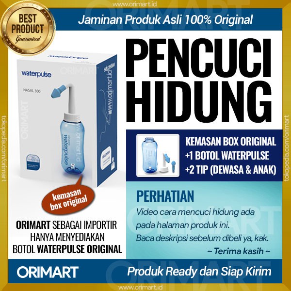 Alat Cuci Hidung Nasal Rinse Bottle Pot Detok Sinus Alergi Nose Rinse - Waterpulse300ml Gurah Hidung SIAP PAKAI PLUS CAIRAN