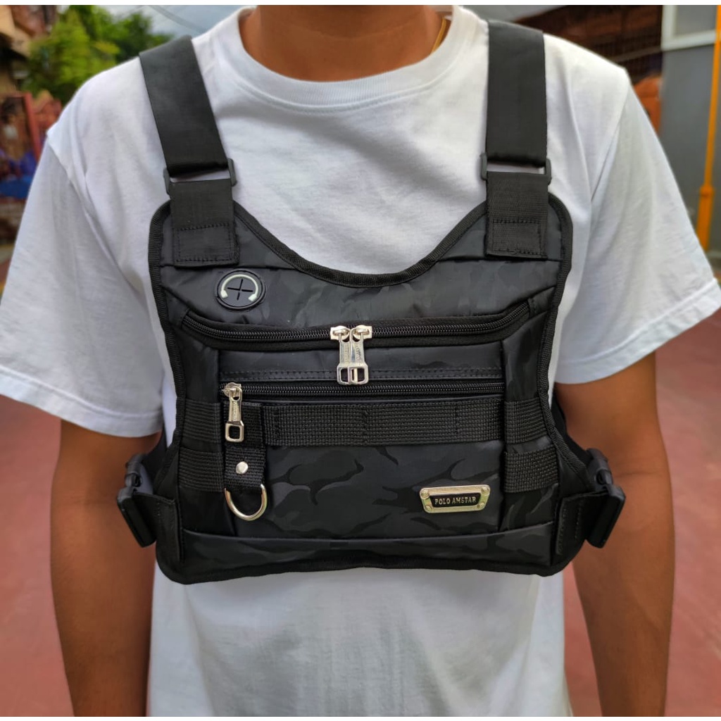 Tas Dada Army Waterproof Polo Amstar Chest Bag Tas Sepeda Chest Rig Bag Tas Rompi Tas Dada Pria