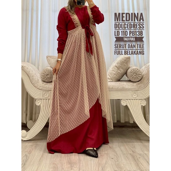 Daster arab DOLCE DRESS MEDINA Original Dress Rayon Super Mewah Kekinian