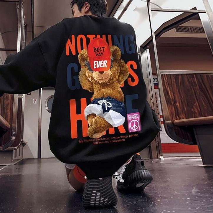 [KODE MZPjk] CN sweater crewneck cople Nothing Bear Pria wanita Jaket Switer Motif Simple Kekinian J