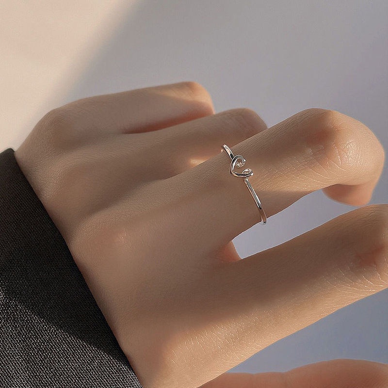 Cincin Model Terbuka Bahan Sterling Silver 925 Hias Kristalzircon Gaya Korea Adjustable Untuk Wanita