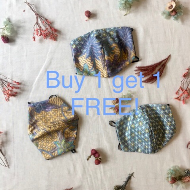 Masker kain batik 3 lapis