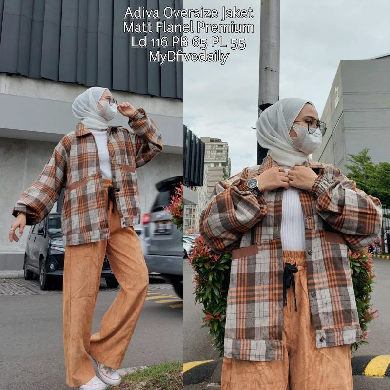 Adiva Oversize Flanel - Blazer Flanel wanita
