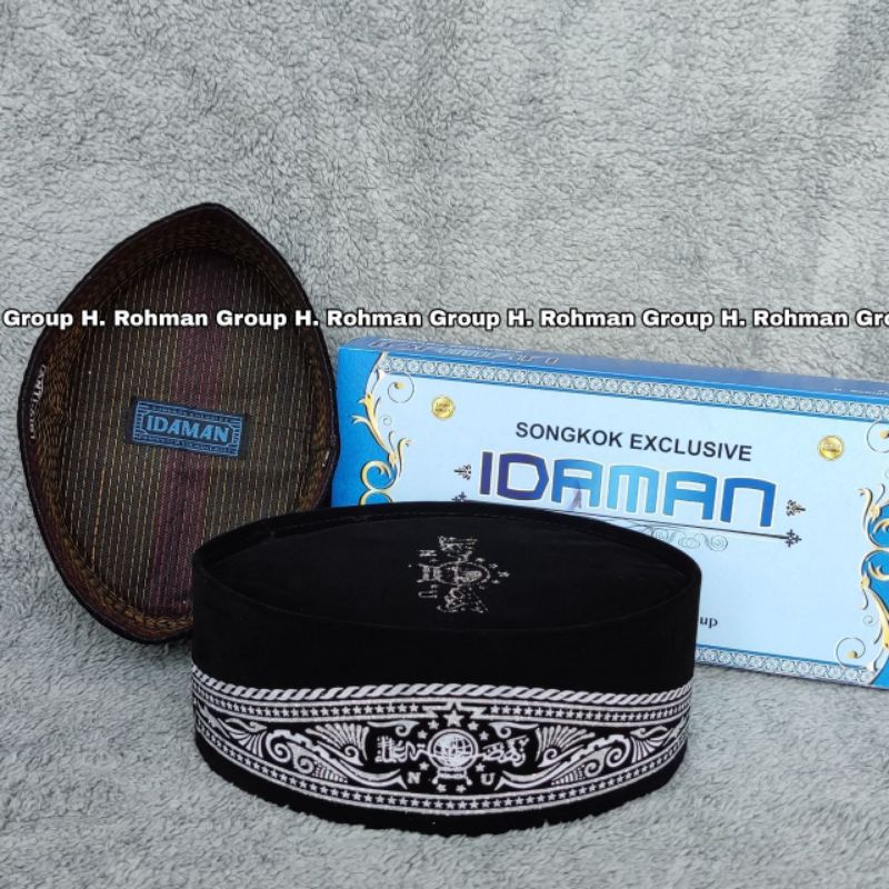 Tinggi 9 Songko Motif Logo Nu Peci Hitam Motif Batik Logo NU Peci Dewasa Peci Anak