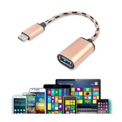 Type-c male to usb A 3.0 female cable braided otg adapter sync data 5Gbps NB - Kabel usb-c otg usb3.0