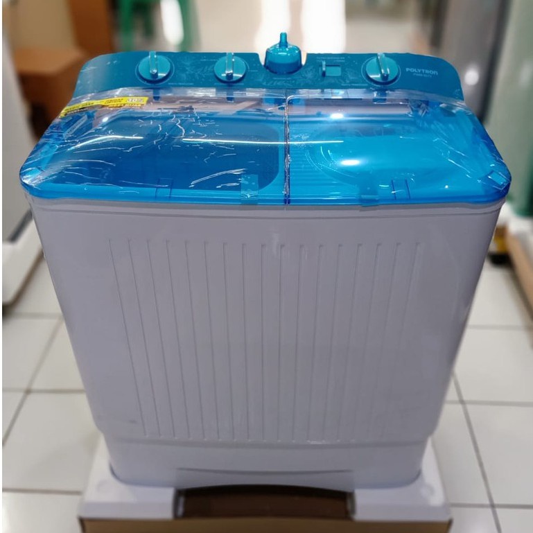 Mesin Cuci Polytron PWM 8072 B N Tutup Transpatan Biru Coklat 8 Kg