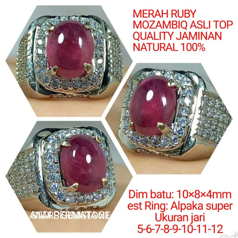 CINCIN BATU MERAH RUBY PIGEON BLADE ASLI NATURAL 100%