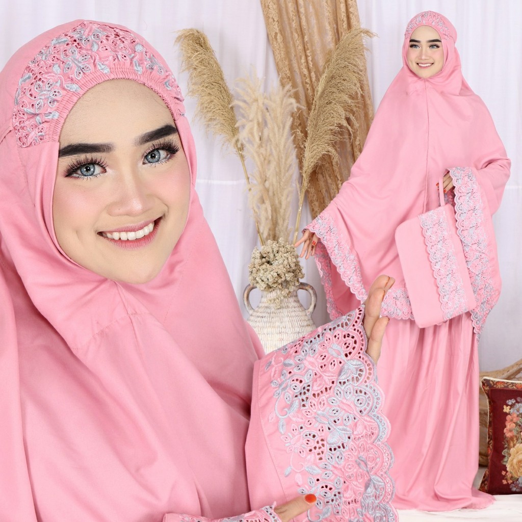 Mukena twotone Bordir indah Original / mukena dewasa premium murah / mukena murah / mukena lebaran