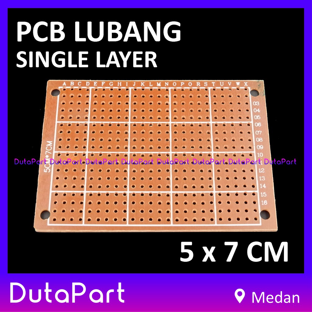 5x7 cm PCB Lubang Satu Sisi Single Layer Fiber 5*7 Prototype Board