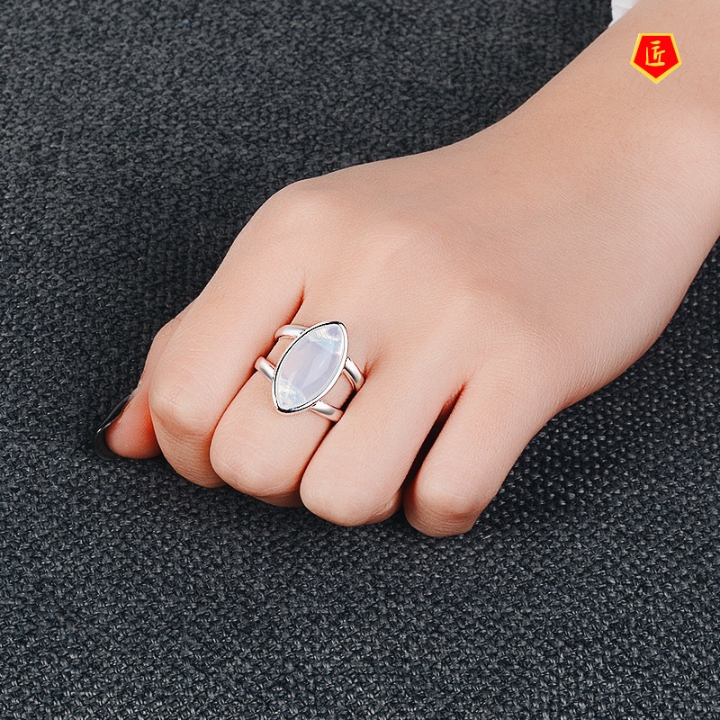 [Ready Stock]Retro Moonstone Silver Ring