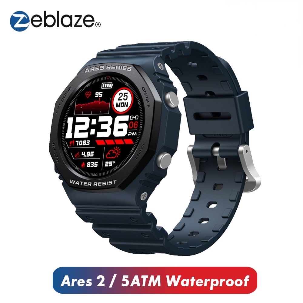 Zeblaze ARES 2 Rugged Fashion Smartwatch Waterproof 5 ATM SPo2 Sensor