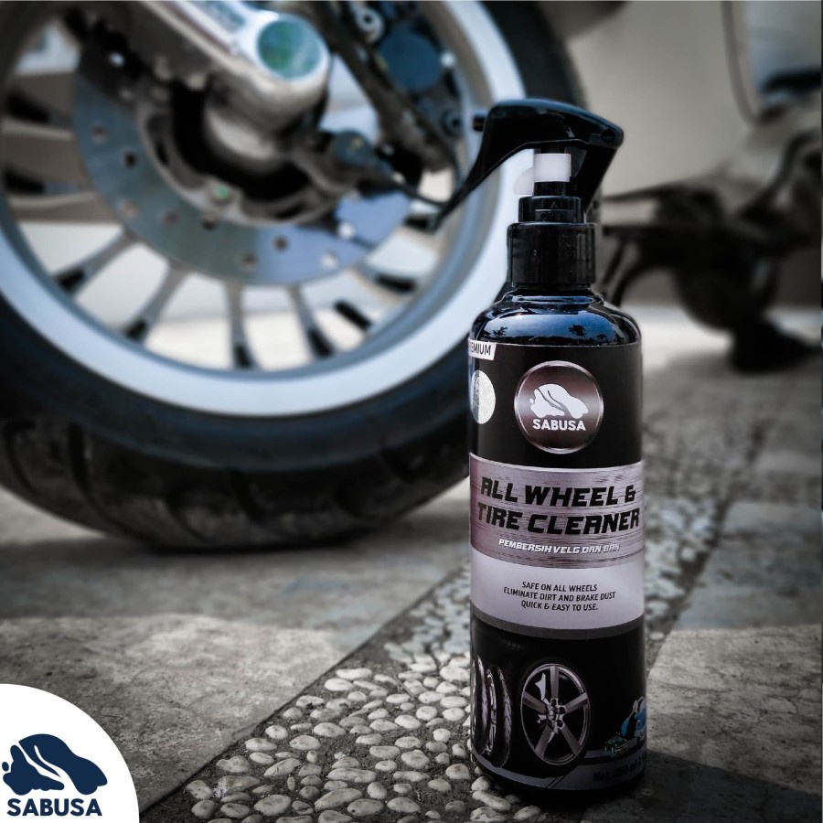 Sabusa All Wheel &amp; Tire Cleaner Pembersih Velg Mobil Motor Iron Remover 250ml membersihkan debu dan kerak pada emblem logo