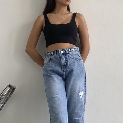 INNIU Nikita Jeans Kulot Panjang Ripped-1