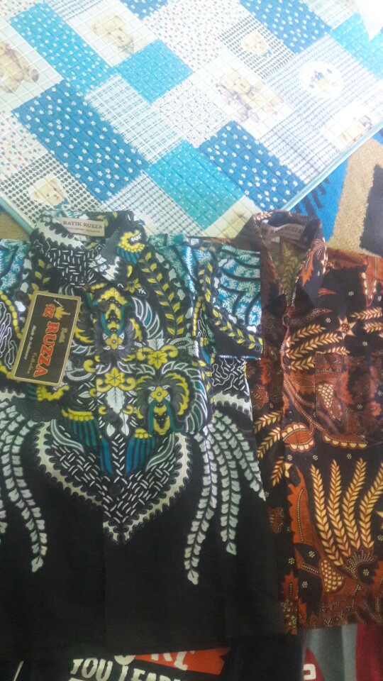 Ruzza Batik Anak Ukuran 0-15 Tahun Kemeja Laki-laki Balita Sd Smp Motif Manggar Abu Sogan Couple