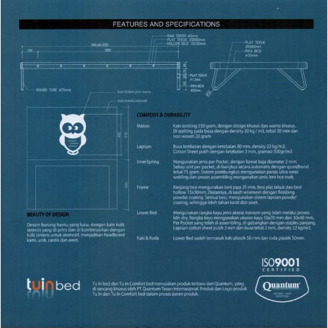 Quantum Tu In Bed-100x200 Springbed (Full Set)