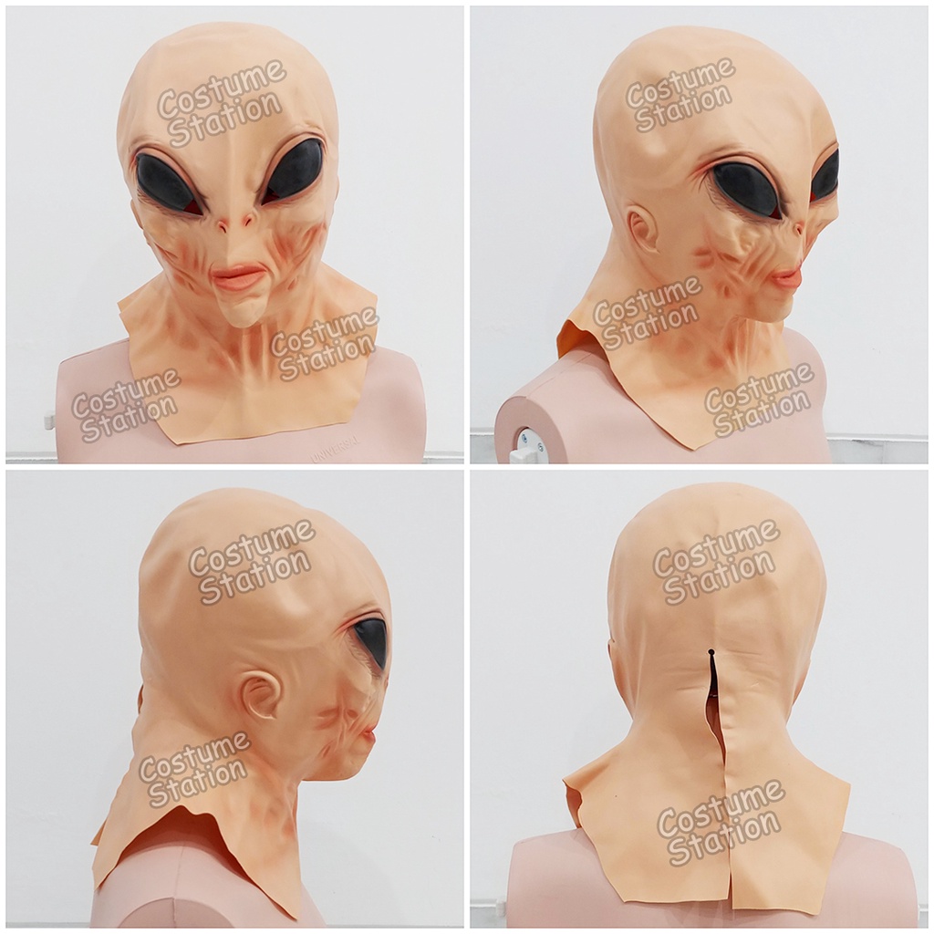 Topeng Alien Human / Mask Latex Manusia Setan Hantu UFO Kostum Halloween