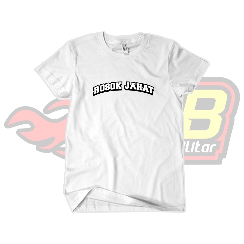 Kaos Distro Rosok Jahat Putih Katun Combed