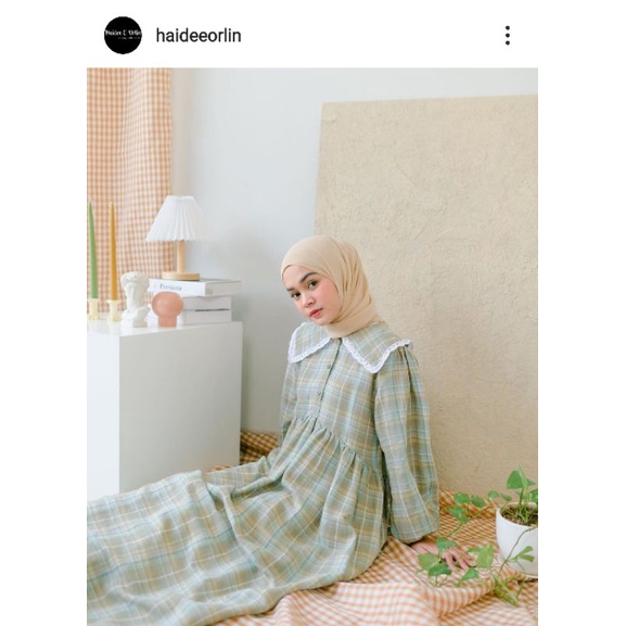 Sabine Dress Plaid Olive by Haidee Orlin