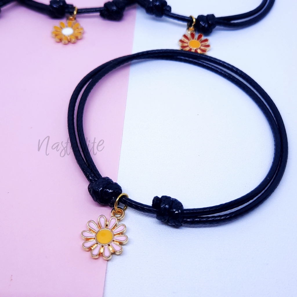 Gelang couple pasangan minimalis sahabat bestie 4 orang sunflower murah