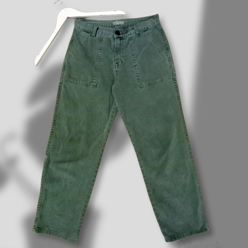 Celana Cargo Hijau Army Second Original