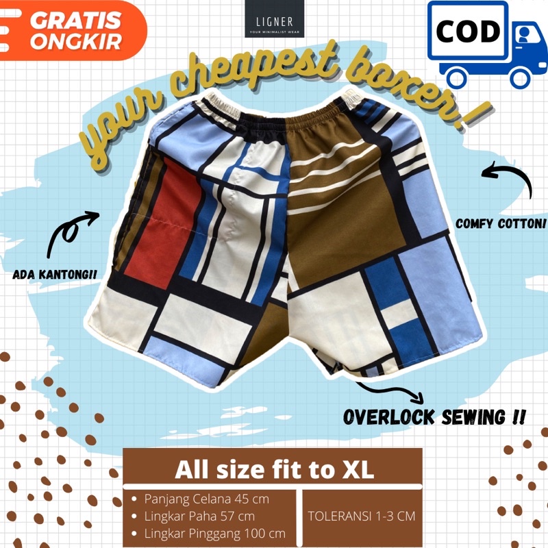 ECER HARGA GROSIR TERMURAH DI SHOPEE CELANA BOXER CELANA PENDEK  PRIA WANITA CELANA KOLOR CELANA KOTAK CEALANA MOTIF-Full P