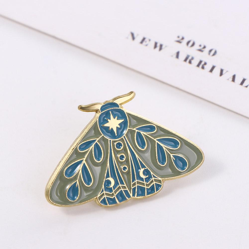 Mxbeauty Kupu-Kupu Ngengat Enamel Pin Lucu Fashion Sederhana Mantel Aksesoris Perhiasan Aksesoris Warna Emas Perhiasan Hadiah Kartun Bros Pin