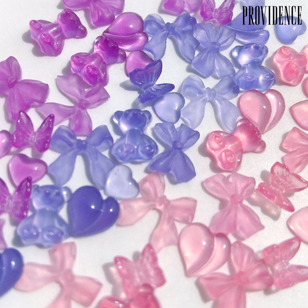 1 Kotak Ornamen Kuku 3D Bahan Resin Warna Cerah Untuk Dekorasi Manicure Wanita